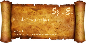 Sztáray Edda névjegykártya
